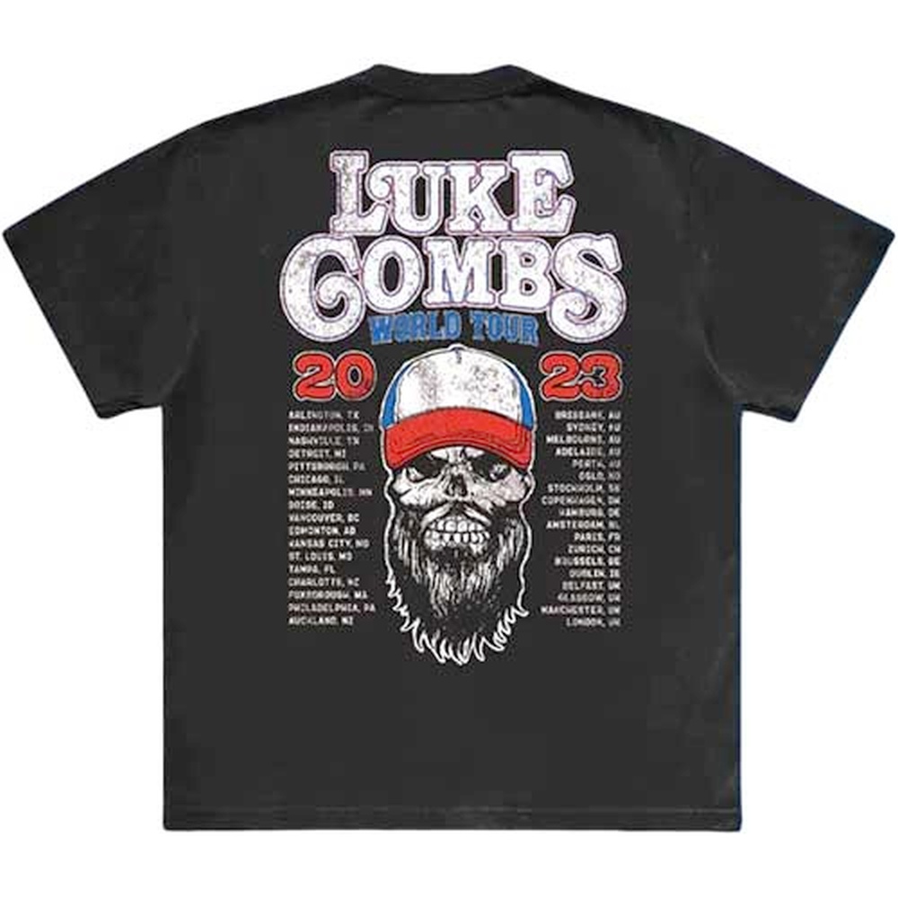 Luke Combs - Tour '23 Skull Tshirt Homme - Noir
